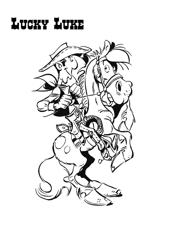 coloriage lucky luke et jolly jumper cambre